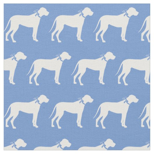 Great Dane-hond Silhouet Lichtblauw Stof (Close Up)