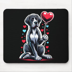 Great Dane-hond Valentijnsdag-hondenbezitter Valen Muismat