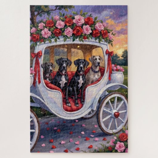 Great Dane Hond Valentijnsdag Legpuzzel (Verticaal)