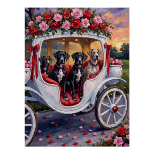 Great Dane Hond Valentijnsdag Perfect Poster