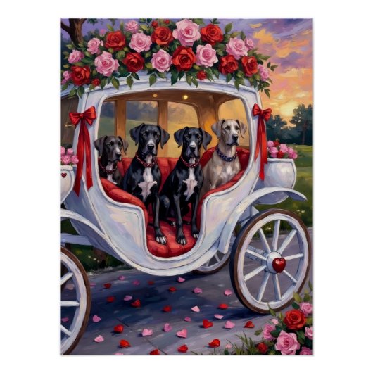 Great Dane Hond Valentijnsdag Perfect Poster (Voorkant)