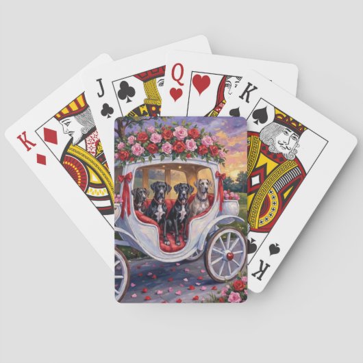 Great Dane Hond Valentijnsdag Pokerkaarten (Achterkant)