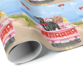 Great Dane-hond Valentijnsdag-vrachtwagen Cadeaupapier (Rol Hoek)