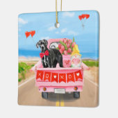 Great Dane-hond Valentijnsdag-vrachtwagen Keramisch Ornament (Links)