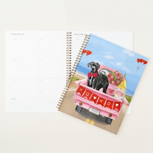 Great Dane-hond Valentijnsdag-vrachtwagen Planner (Display)