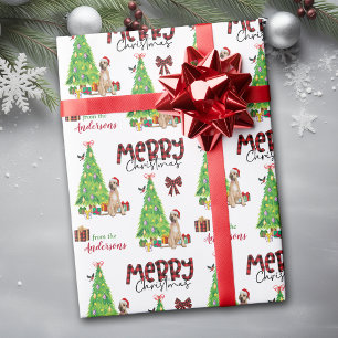 Great Dane Hond, Vogel en Kerstboom Cadeaupapier