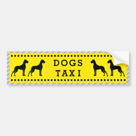 Great Dane Honden Taxi Bumpersticker (Voorkant)
