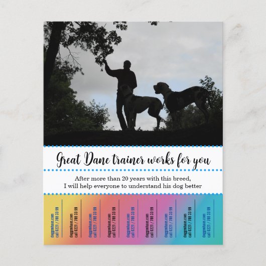 Great Dane honden trainer Flyer (Voorkant)
