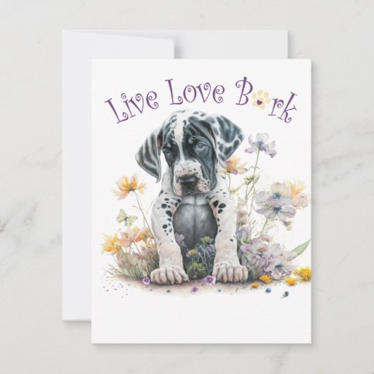 Great Dane Hondenmoeder Bloem Notitiekaartje (Voorkant)