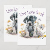 Great Dane Hondenmoeder Bloem Notitiekaartje (Voorkant / Achterkant)