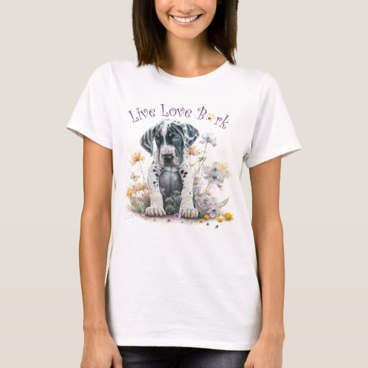 Great Dane Hondenmoeder Bloemstuk T-shirt (Voorkant)
