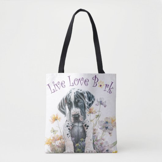 Great Dane Hondenmoeder Bloemstuk Tote Bag (Voorkant)