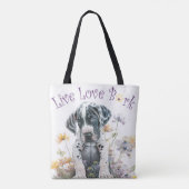 Great Dane Hondenmoeder Bloemstuk Tote Bag (Achterkant)