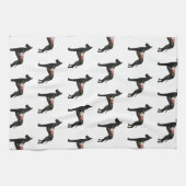 Great Dane Hondenras Boho Floral Silhouette C Theedoek (Horizontaal)