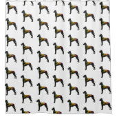 Great Dane Hondenras Boho Floral Silhouette N Douchegordijn (Voorkant)