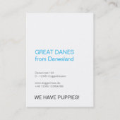 Great Dane ID series  Visitekaartje (Achterkant)