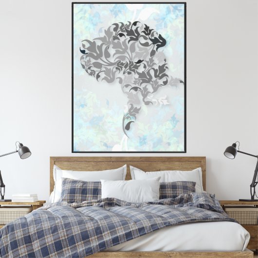 Great Dane Illustratie Canvas Afdruk (Insitu (Slaapkamer))