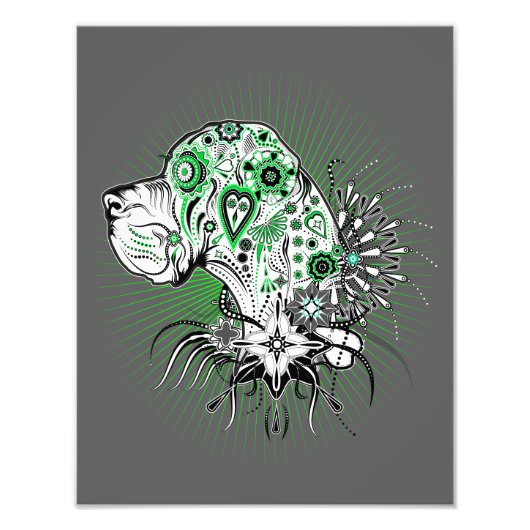 Great Dane-illustratie Foto Afdruk (Voorkant)