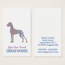 Great Dane Illustratie Pastel Visitekaartjes