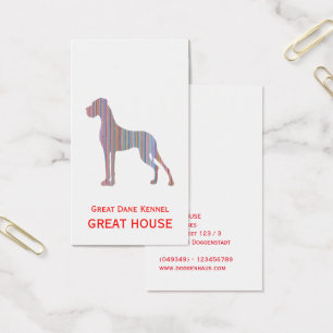 Great Dane-illustratie Pastelkleurige Visitekaartj Visitekaartje