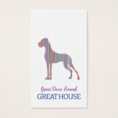 Great Dane-illustratie Pastelkleurige Visitekaartj Visitekaartje (Voorkant)