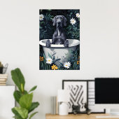 Great Dane in badposter, grappige hond poster (Thuiskantoor)