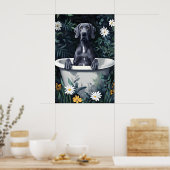 Great Dane in badposter, grappige hond poster (Keuken)