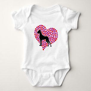 Great Dane in een Hart Romper