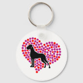 Great Dane in een Hart Sleutelhanger (Voorkant)