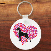 Great Dane in een Hart Sleutelhanger (Voorkant)