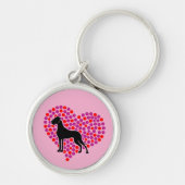 Great Dane in een Hart Sleutelhanger (Voorkant)