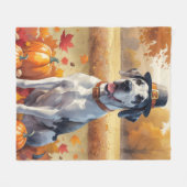 Great Dane in herfstbladeren Thanksgiving Kunst Fleece Deken (Voorkant (Horizontaal))