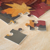 Great Dane in Herfstbladeren Thanksgiving Kunst Legpuzzel (Zijkant)