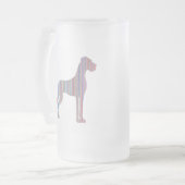 Great Dane in Pasteltinten Matglas Bierpul (Voorkant links)