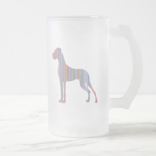 Great Dane in Pasteltinten Matglas Bierpul