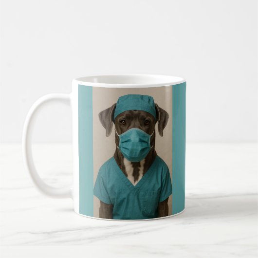 Great Dane in werkkleding Koffiemok (Links)