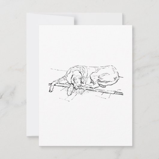 Great Dane, inkt hond illustratie Bedankkaart (Voorkant)