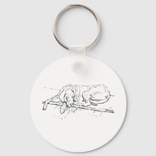 Great Dane, inkt hondenillustratie Sleutelhanger (Voorkant)