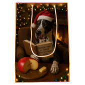 Great Dane Kaasbelasting Kerstcadeautas Medium Cadeauzakje (Achterkant)