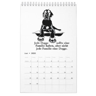 Great Dane kalender citaten wit