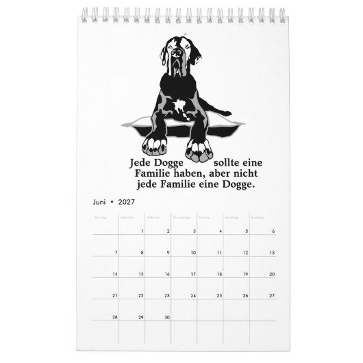 Great Dane kalender citaten wit (Jun 2027)