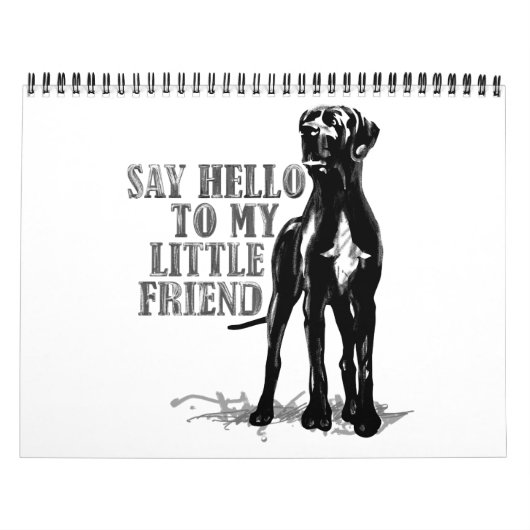 Great Dane kalendercitaten zwart / Wit Kalender (Hoes)