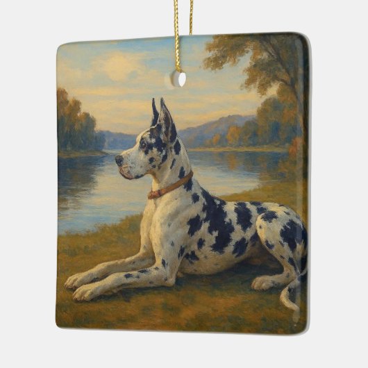 Great Dane Keramisch Ornament (Links)