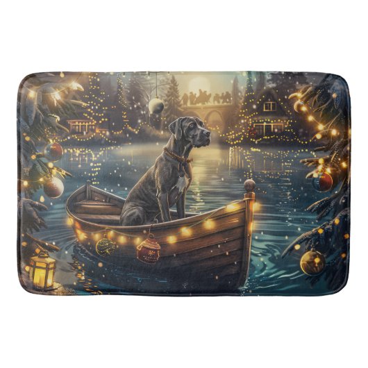 Great Dane Kerst Feestelijke Reis Badmat (Voorkant)