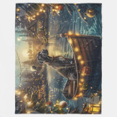 Great Dane Kerst Feestelijke Reis Fleece Deken (Voorkant)