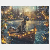 Great Dane Kerst Feestelijke Reis Fleece Deken (Voorkant (Horizontaal))