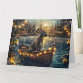 Great Dane Kerst Feestelijke Reis Kaart (Voorkant)