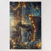 Great Dane Kerst Feestelijke Reis Legpuzzel (Verticaal)