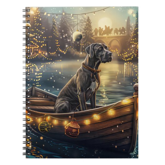 Great Dane Kerst Feestelijke Reis Notitieboek (Voorkant)