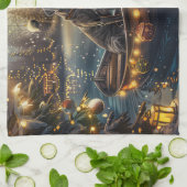 Great Dane Kerst Feestelijke Reis Theedoek (Gevouwen)